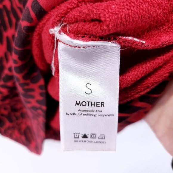 Mother The 3/4 Sleeve Koozie Sweatshirt Red Animal Print Radioactive Paws Small - Picture 7 of 15